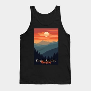 Great Smoky Mountains national park vintage travel poster Tank Top